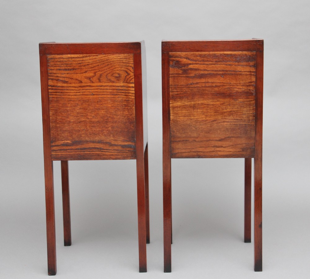 Pair of early 20th Century mahogany bedside cupboards View V
