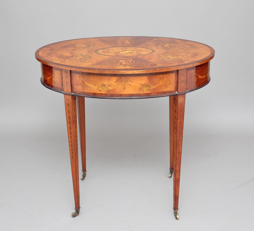 19th Century inlaid satinwood centre table