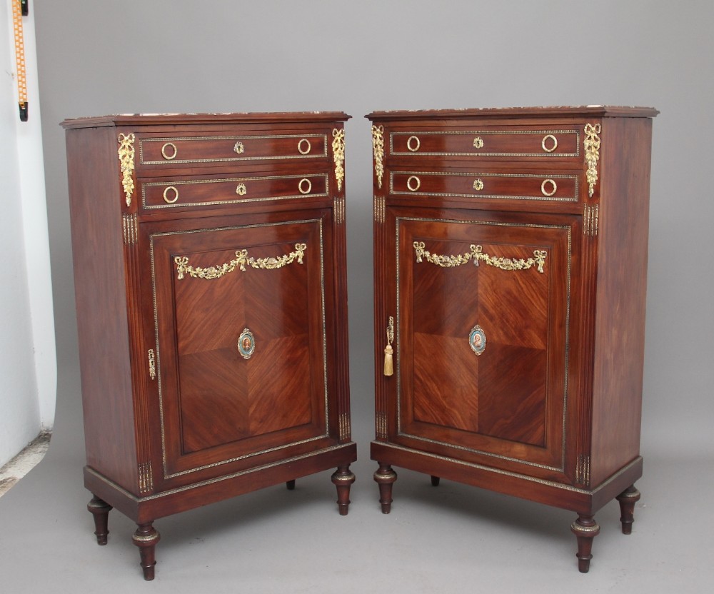 Pair of 19th Century French mahogany cabinets