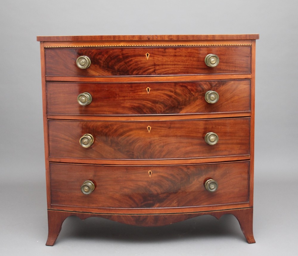 Early 19th Century mahogany bow fronted chest