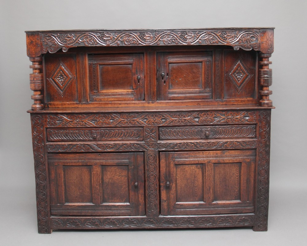 Mid 17th Century oak court cupboard
