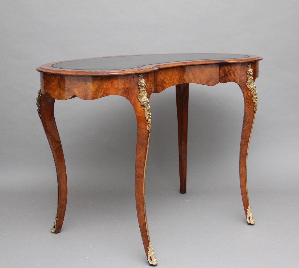 19th Century burr walnut writing table