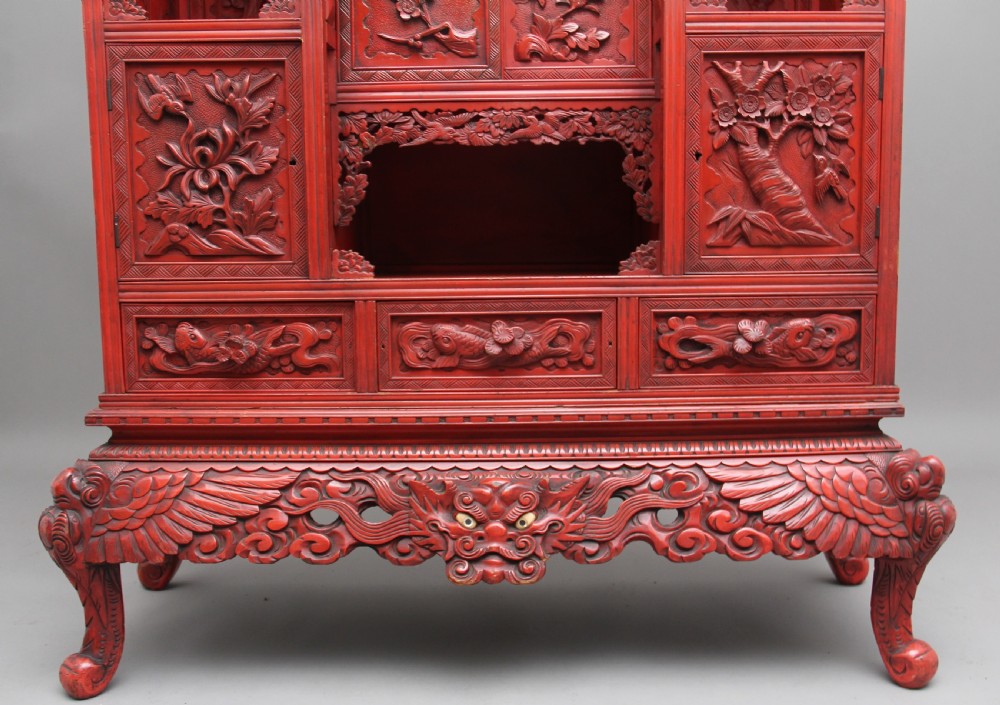 19th Century lacquered shodona cabinet View X