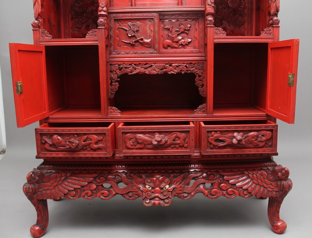 19th Century lacquered shodona cabinet View XI