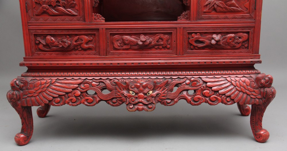 19th Century lacquered shodona cabinet View XII