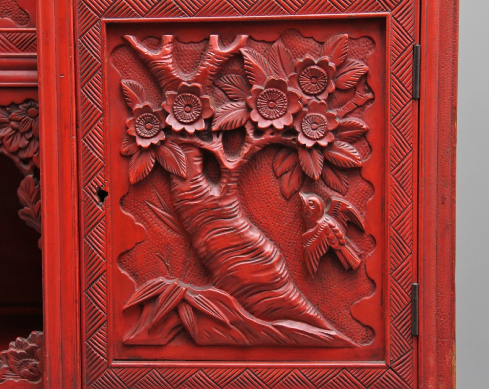 19th Century lacquered shodona cabinet View XV