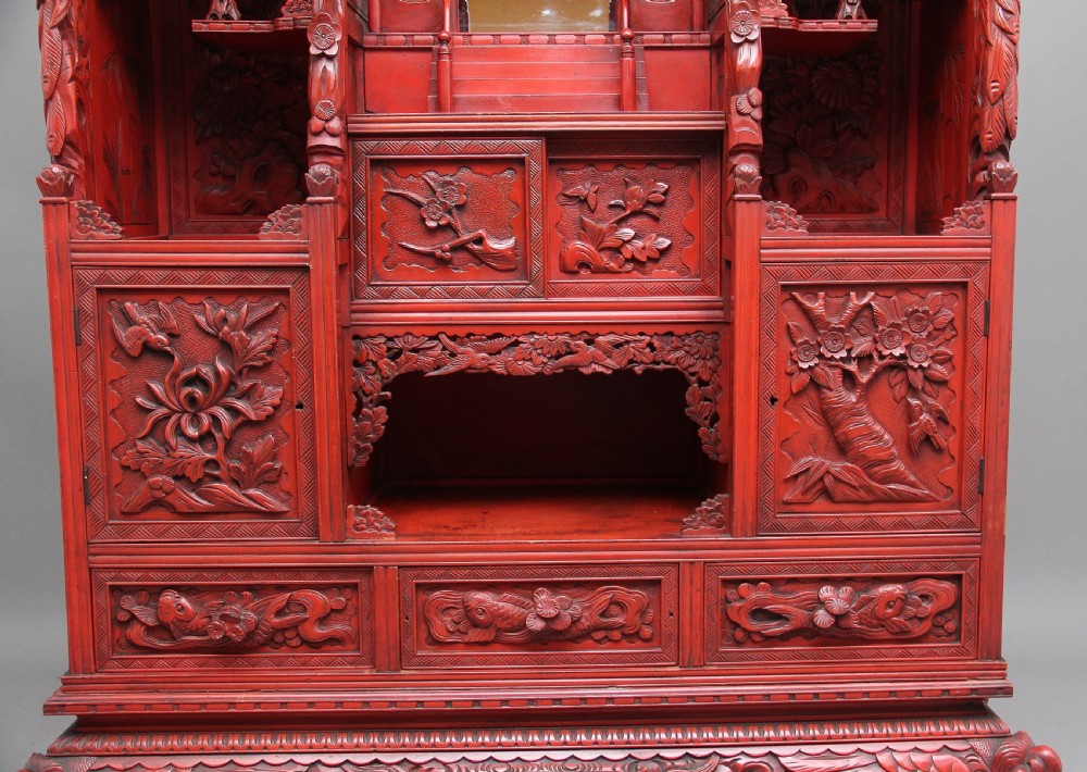 19th Century lacquered shodona cabinet View XVI