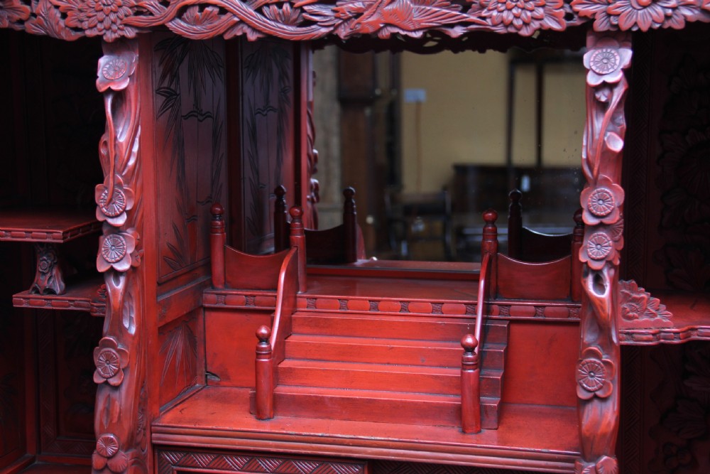 19th Century lacquered shodona cabinet View XVII