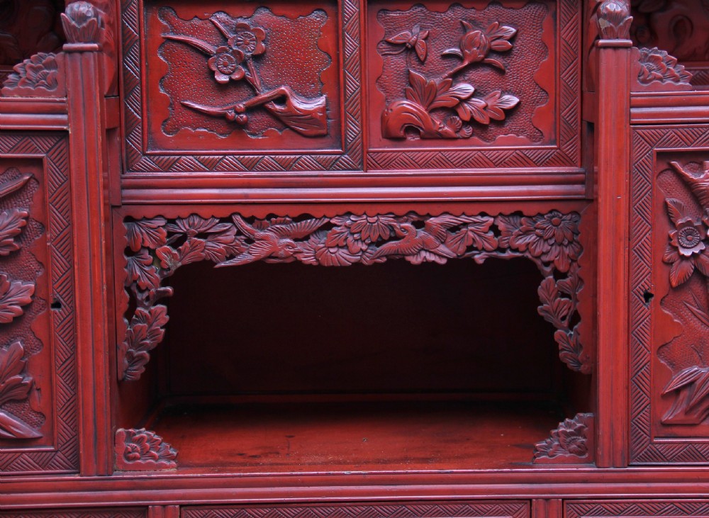 19th Century lacquered shodona cabinet View XXII