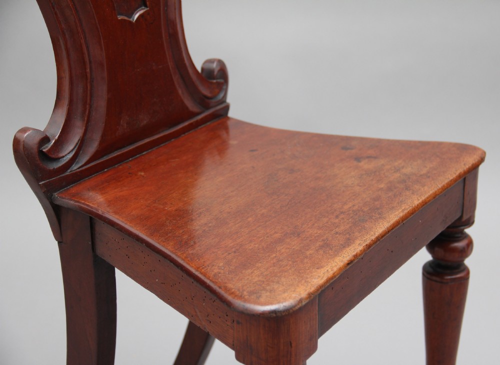Pair of 19th Century mahogany hall chairs View VI