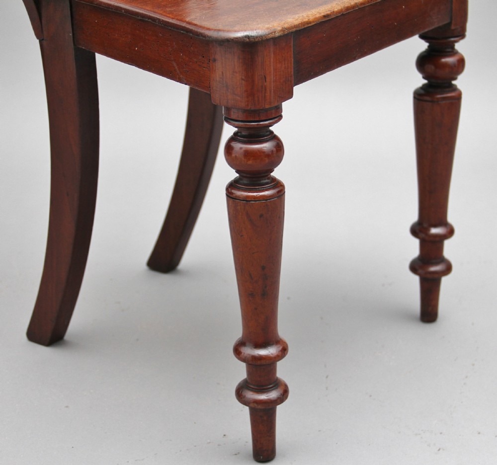Pair of 19th Century mahogany hall chairs View VII