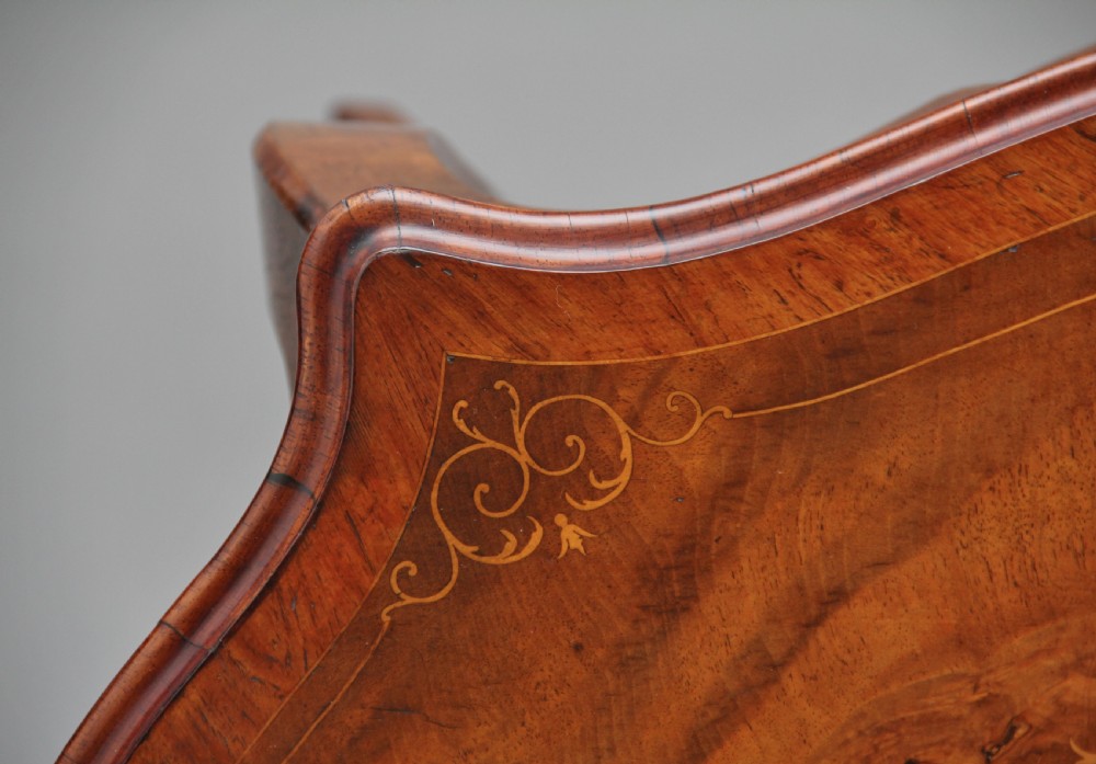 19th Century walnut and boxwood line centre table View VIII