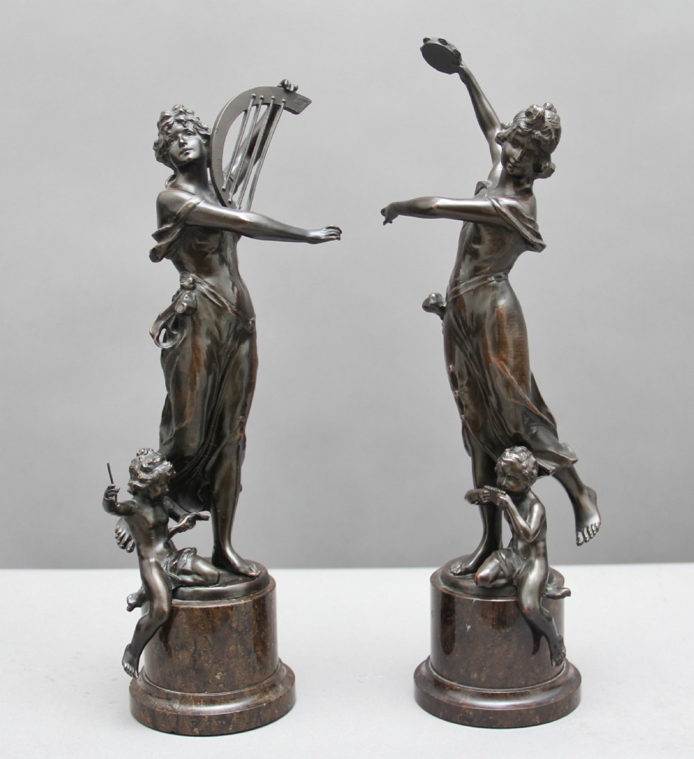 A pair of 19th Century classical bronze figures View II