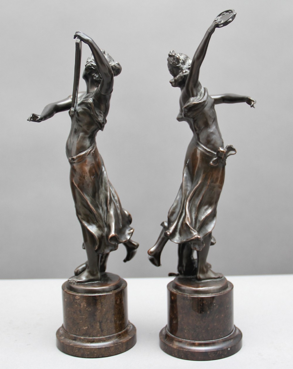 A pair of 19th Century classical bronze figures View III