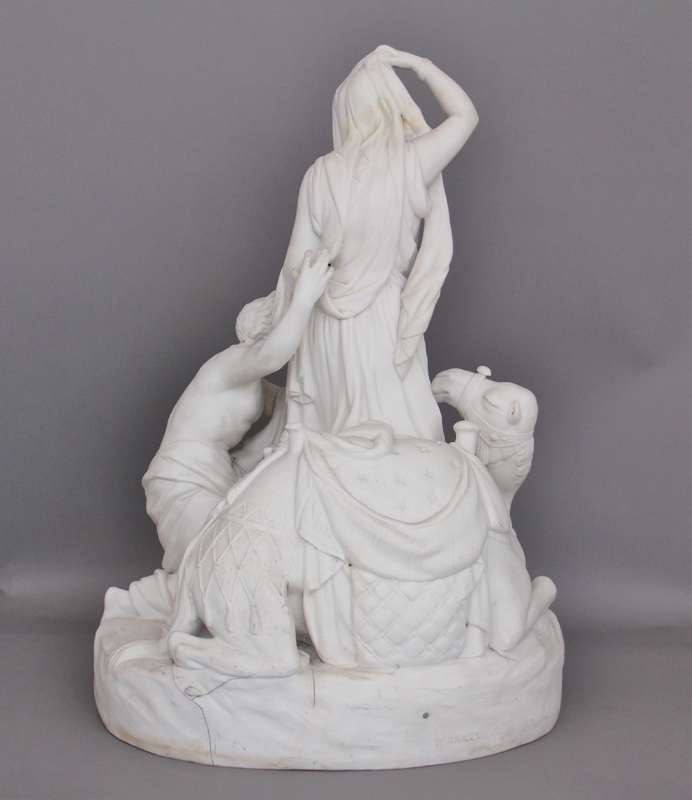 19th Century parian figure group of Isaac and Rebekah View IV