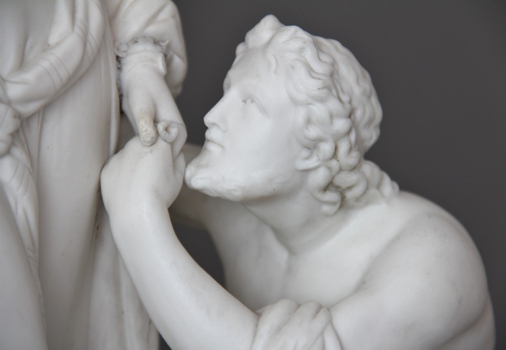 19th Century parian figure group of Isaac and Rebekah View VI
