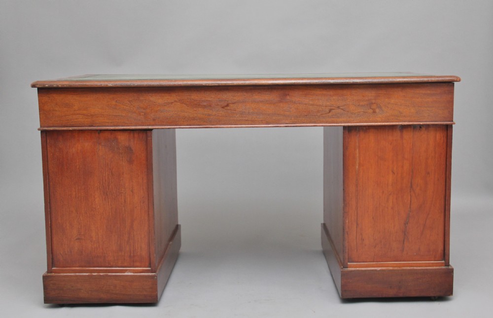 19th Century twin pedestal mahogany desk View VI