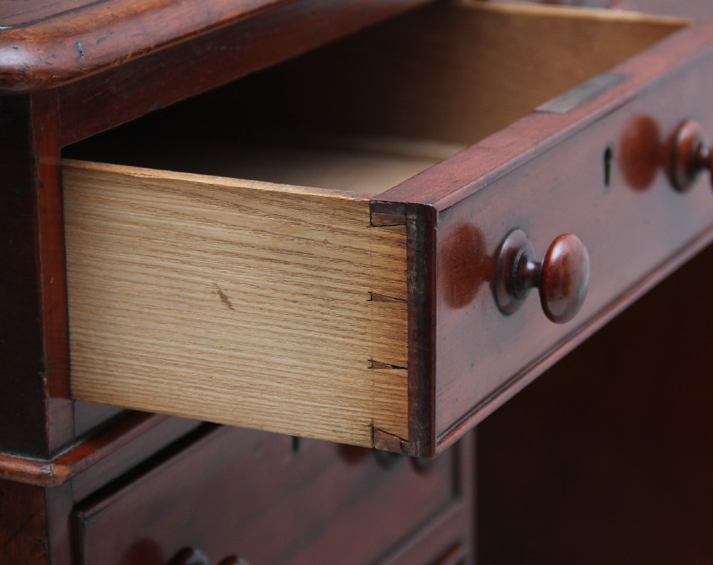 19th Century twin pedestal mahogany desk View IX