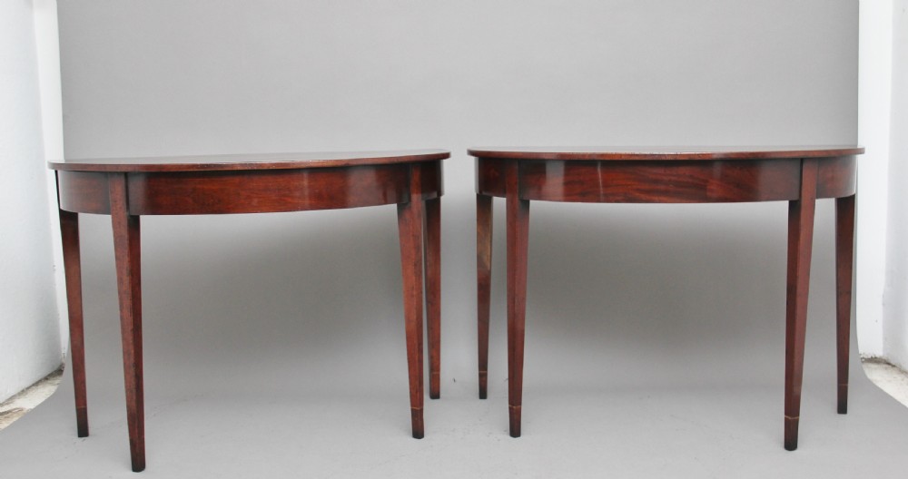 Pair of early 19th Century mahogany console tables View II