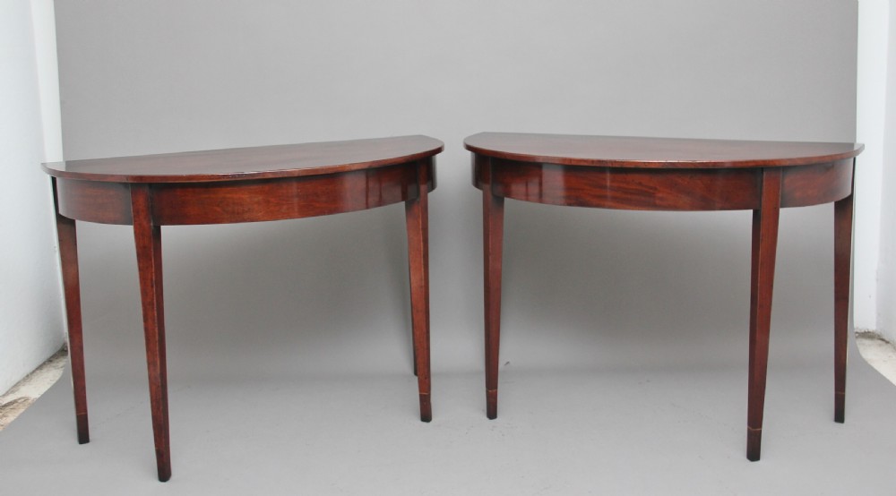 Pair of early 19th Century mahogany console tables View III