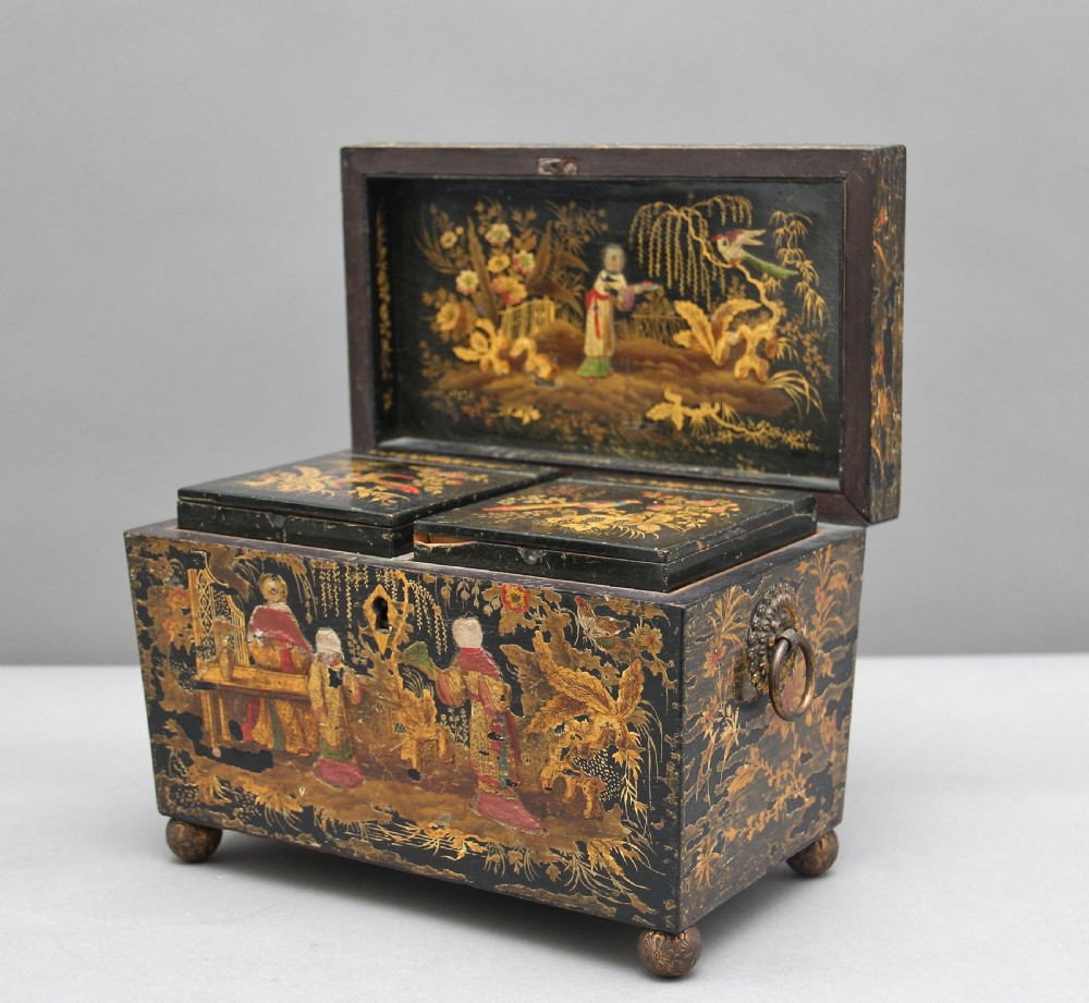 18th Century chinoiserie tea caddy View II