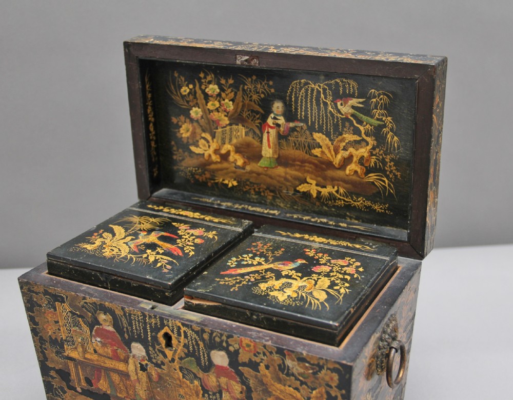 18th Century chinoiserie tea caddy View III