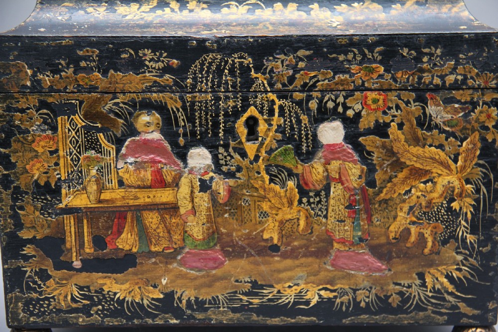 18th Century chinoiserie tea caddy View XI