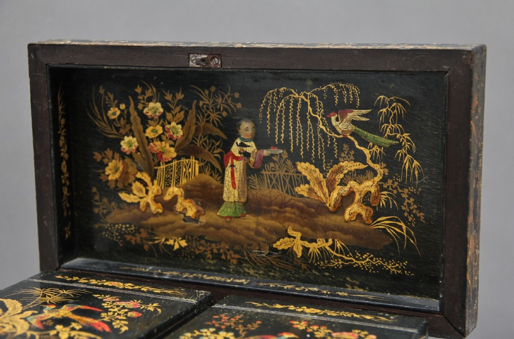 18th Century chinoiserie tea caddy View XII