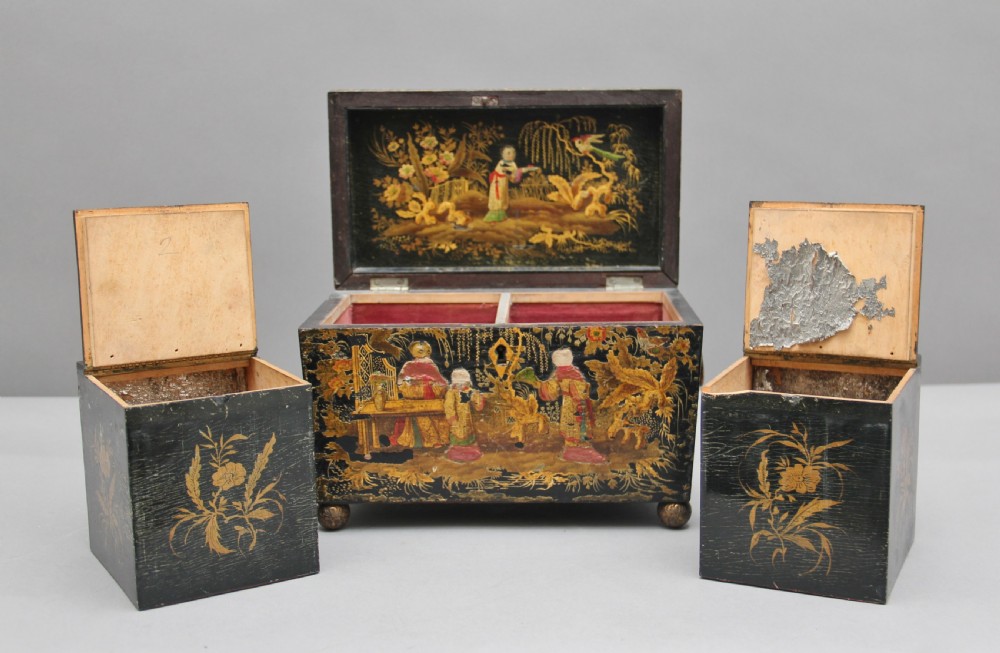18th Century chinoiserie tea caddy View XIV