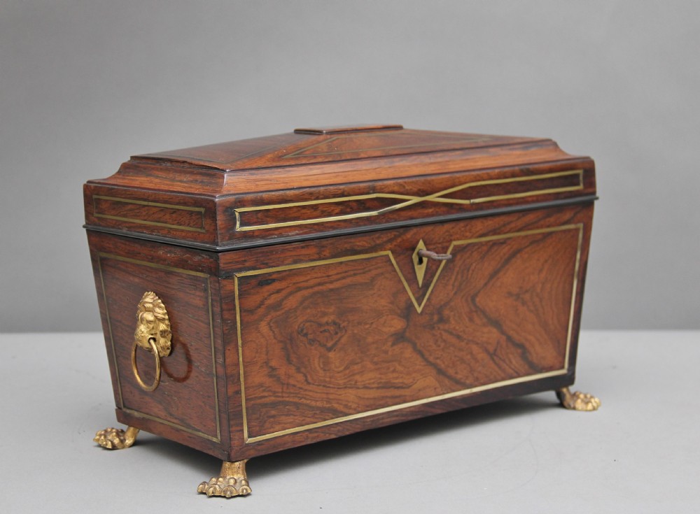 Early 19th Century rosewood tea caddy