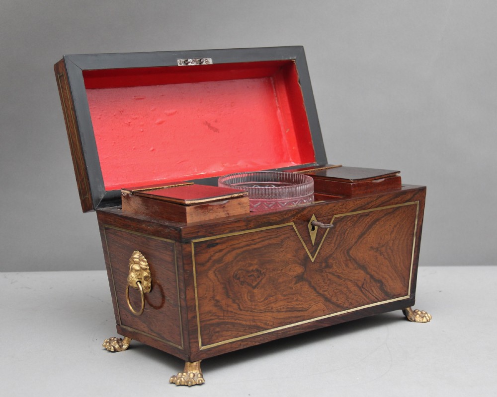 Early 19th Century rosewood tea caddy View II