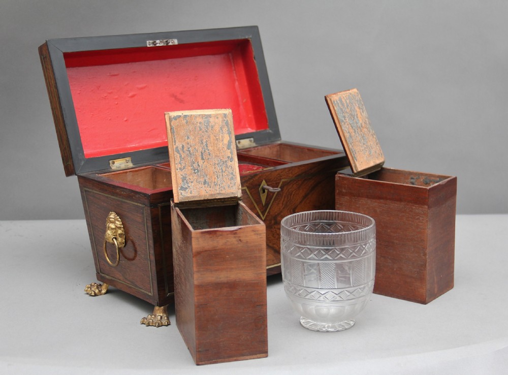 Early 19th Century rosewood tea caddy View V