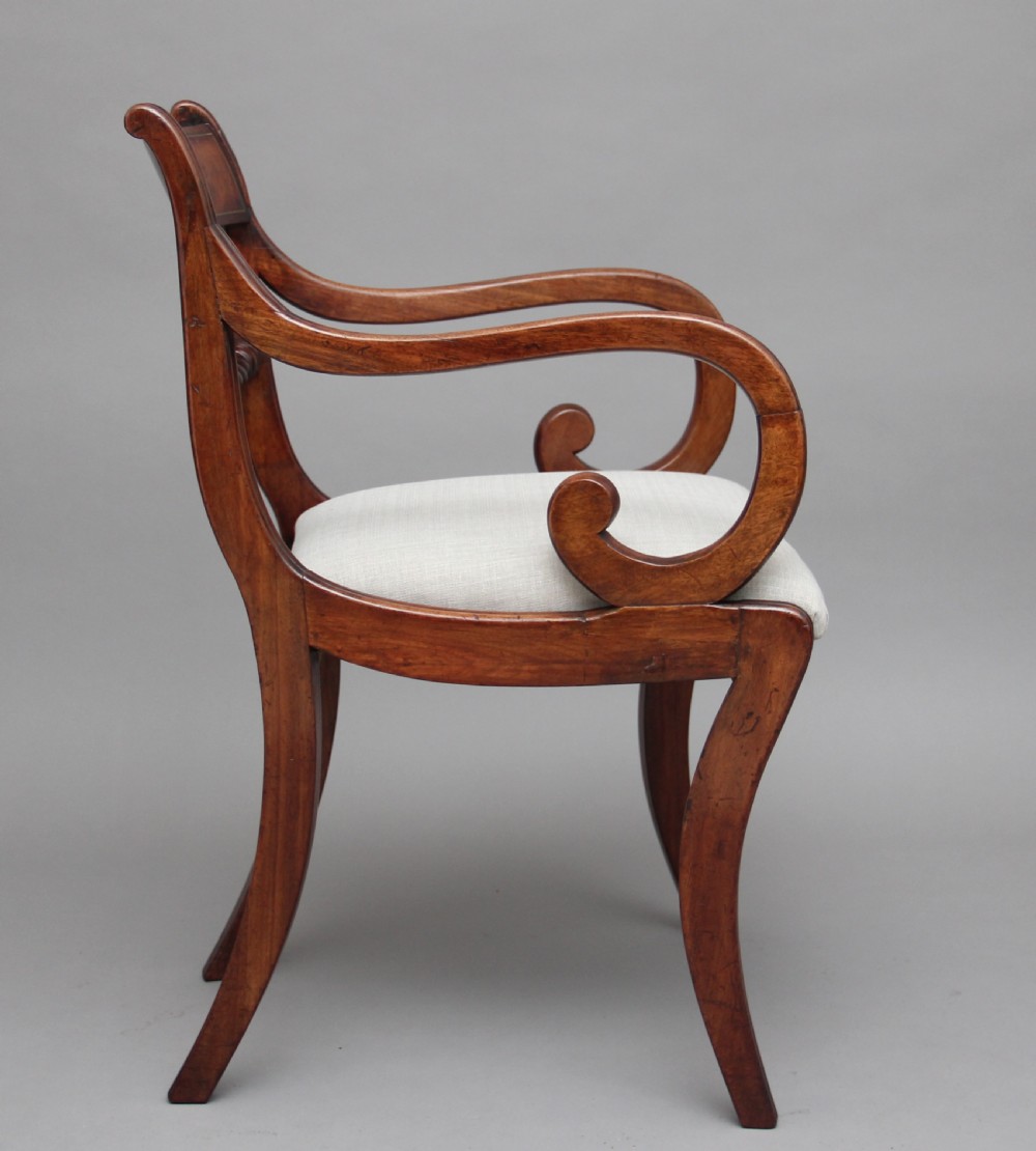Early 19th Century mahogany rope back armchair View III