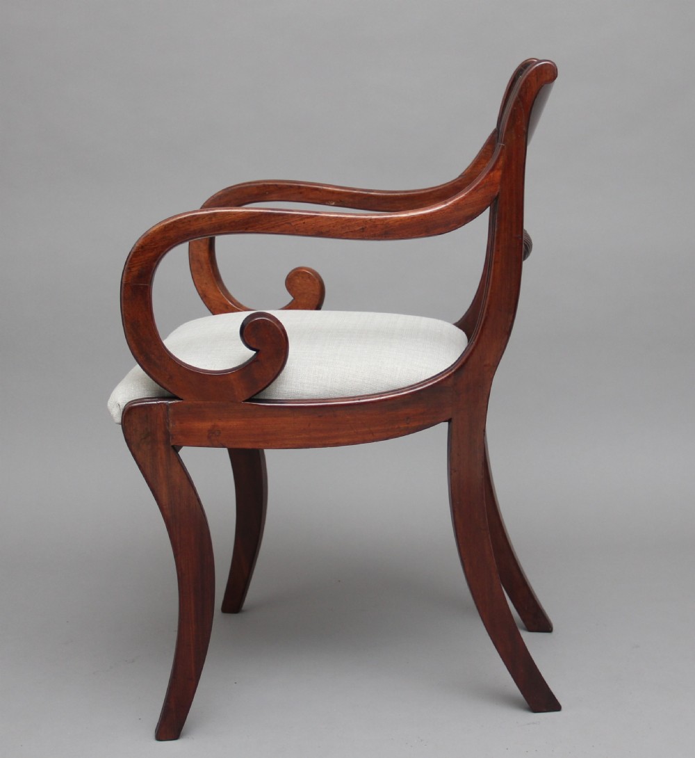 Early 19th Century mahogany rope back armchair View V