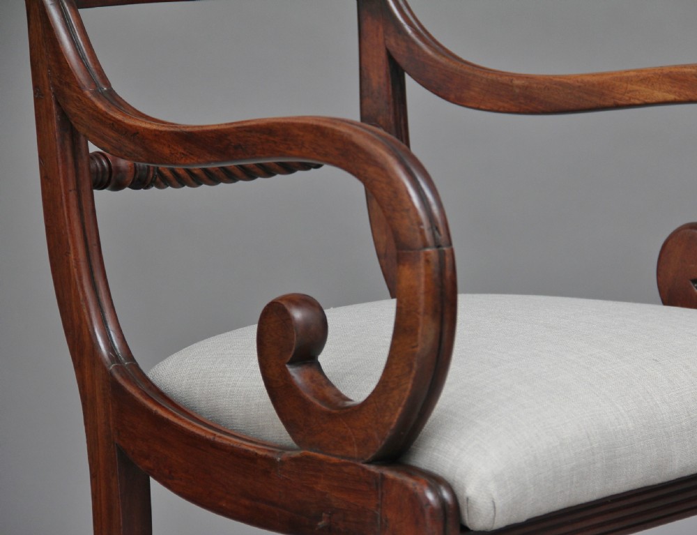 Early 19th Century mahogany rope back armchair View IX