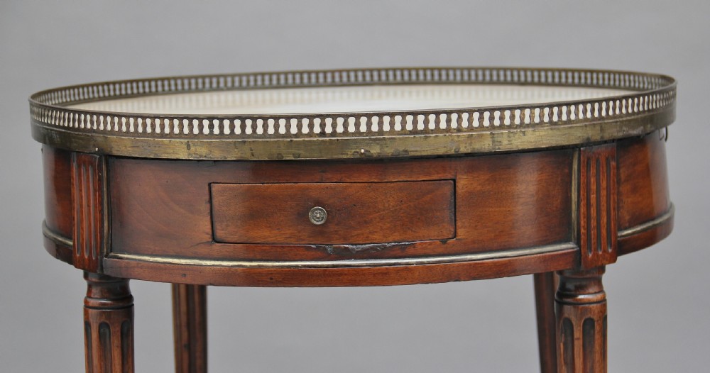 Early 19th Century mahogany and marble top occasional table View VIII