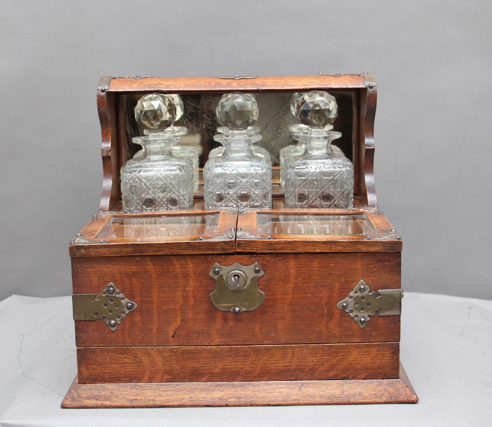 19th Century oak and silver plated tantalus View IV