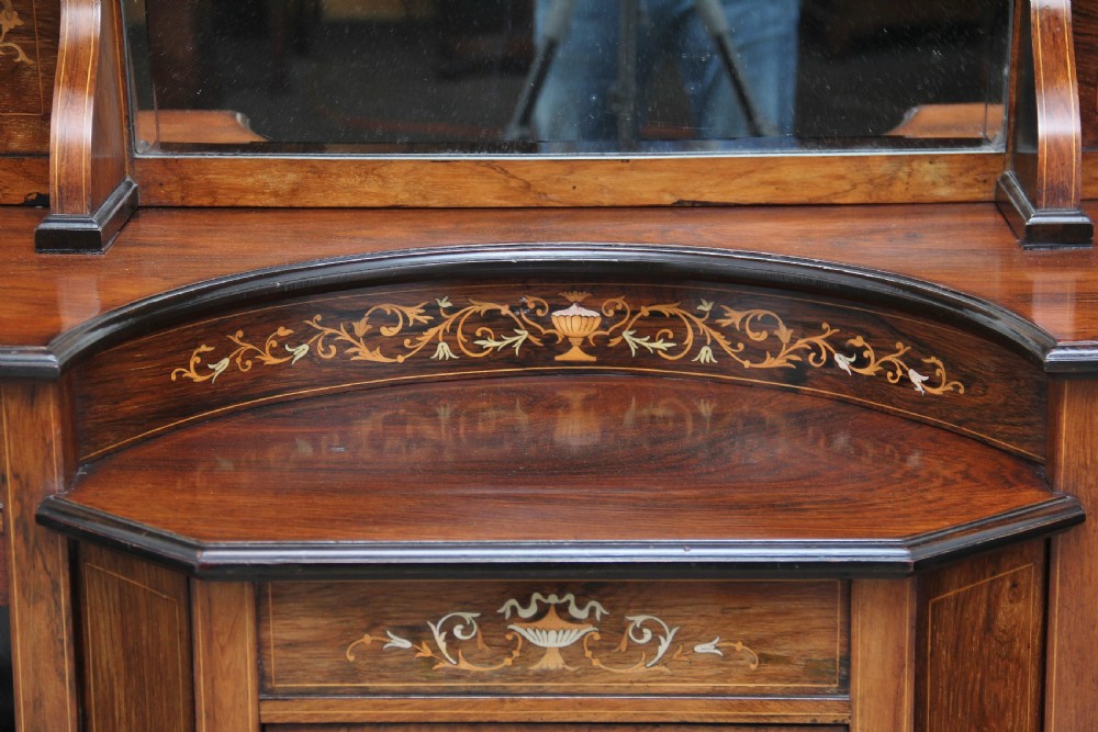 19th Century rosewood and inlaid cabinet  View V