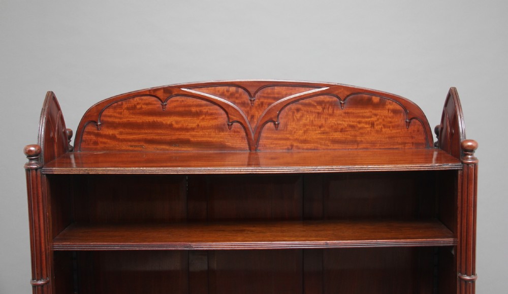 19th Century mahogany open bookcase in the Gothic style View VII