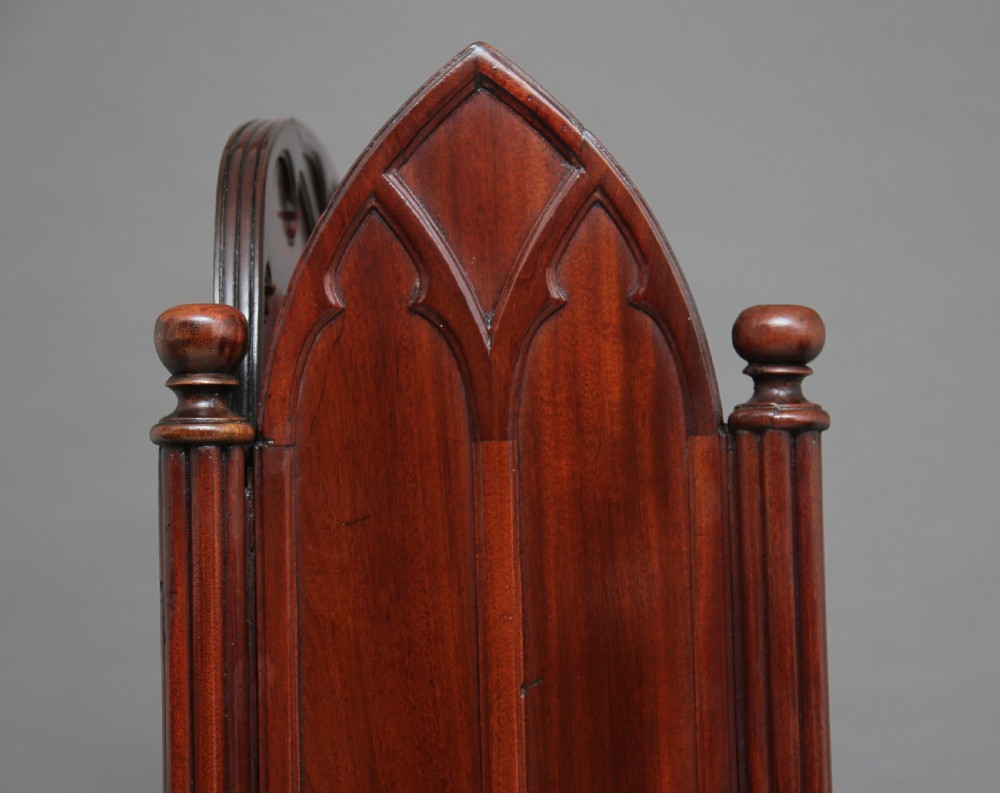 19th Century mahogany open bookcase in the Gothic style View IX