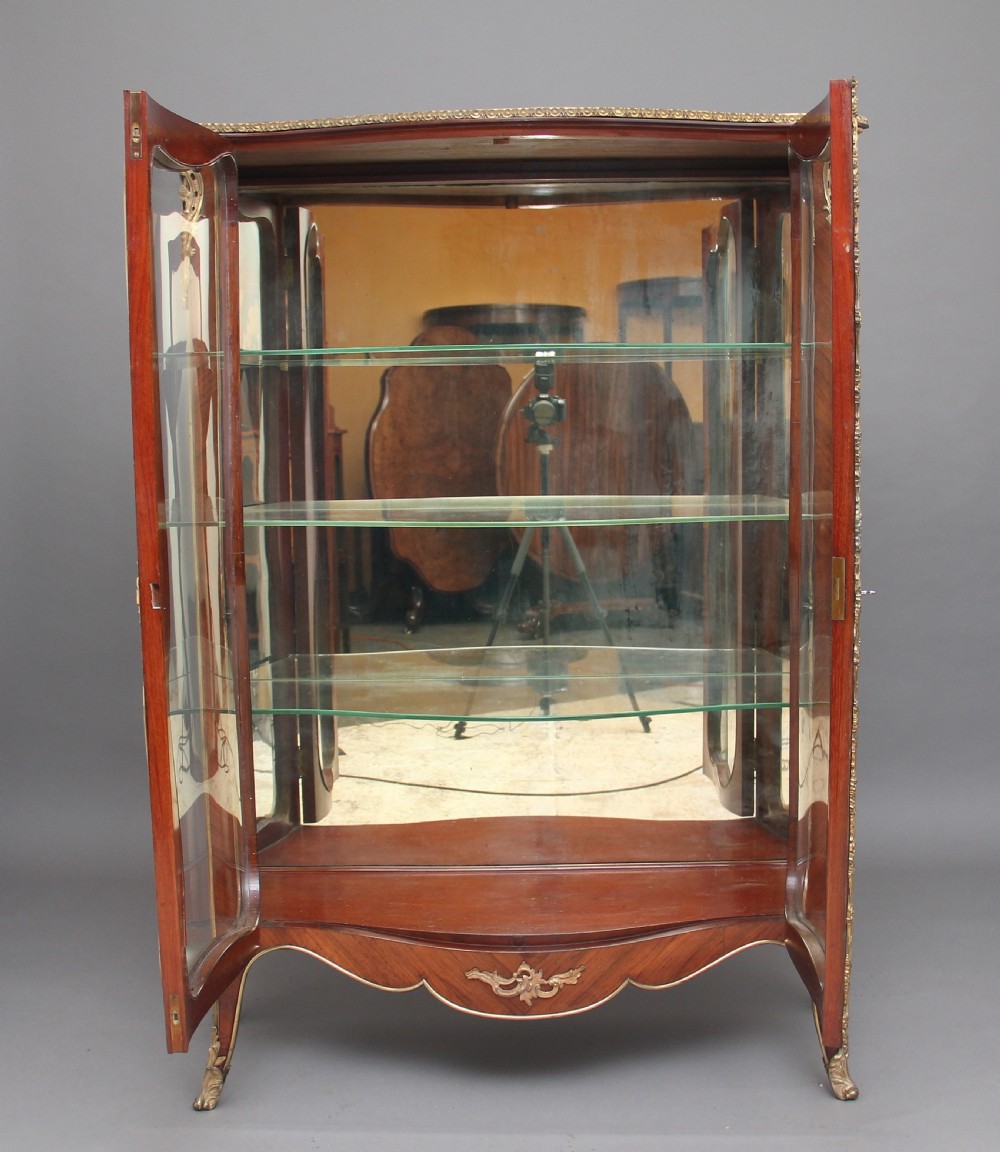19th Century French Kingwood and ormolu display cabinet View II