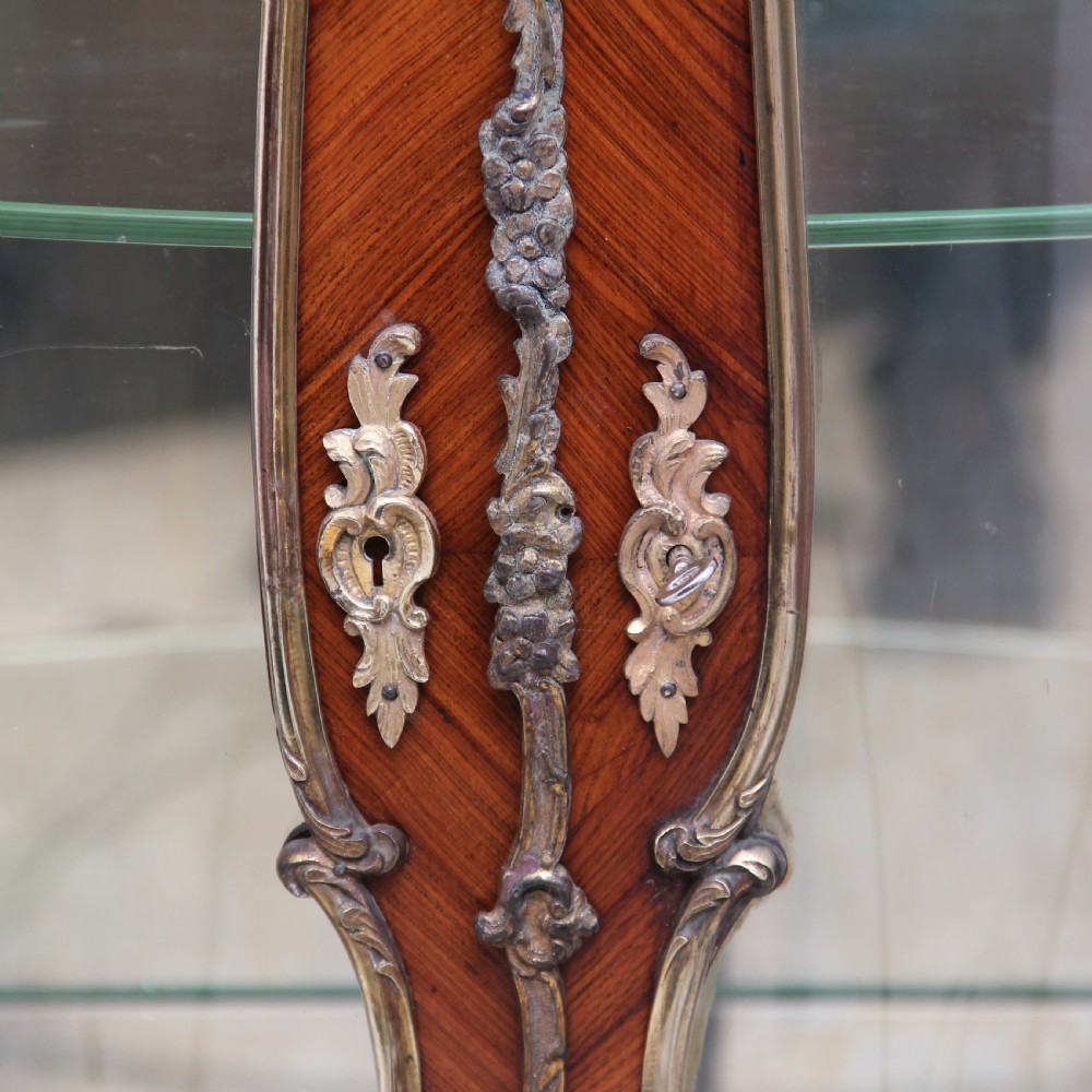 19th Century French Kingwood and ormolu display cabinet View X