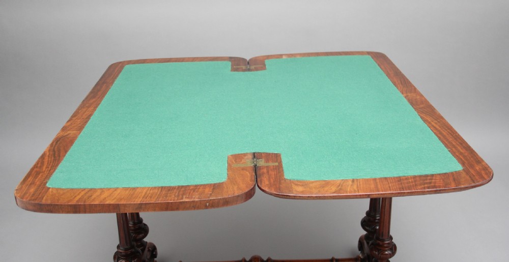 19th Century burr walnut games table View V