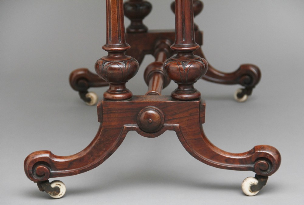 19th Century burr walnut games table View X