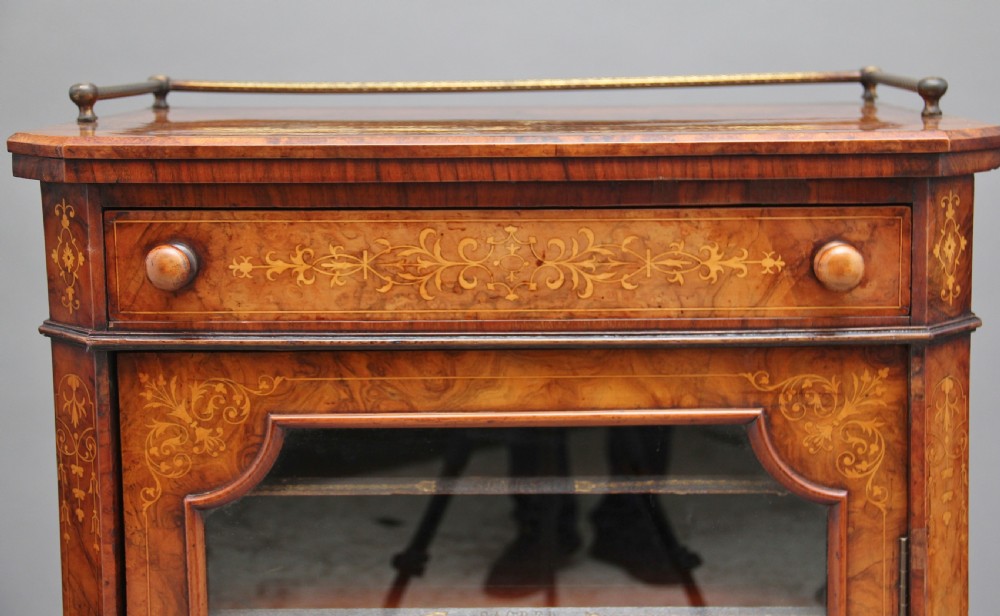 19th Century burr walnut inlaid music cabinet View XI