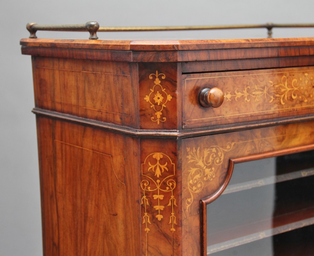 19th Century burr walnut inlaid music cabinet View XIII
