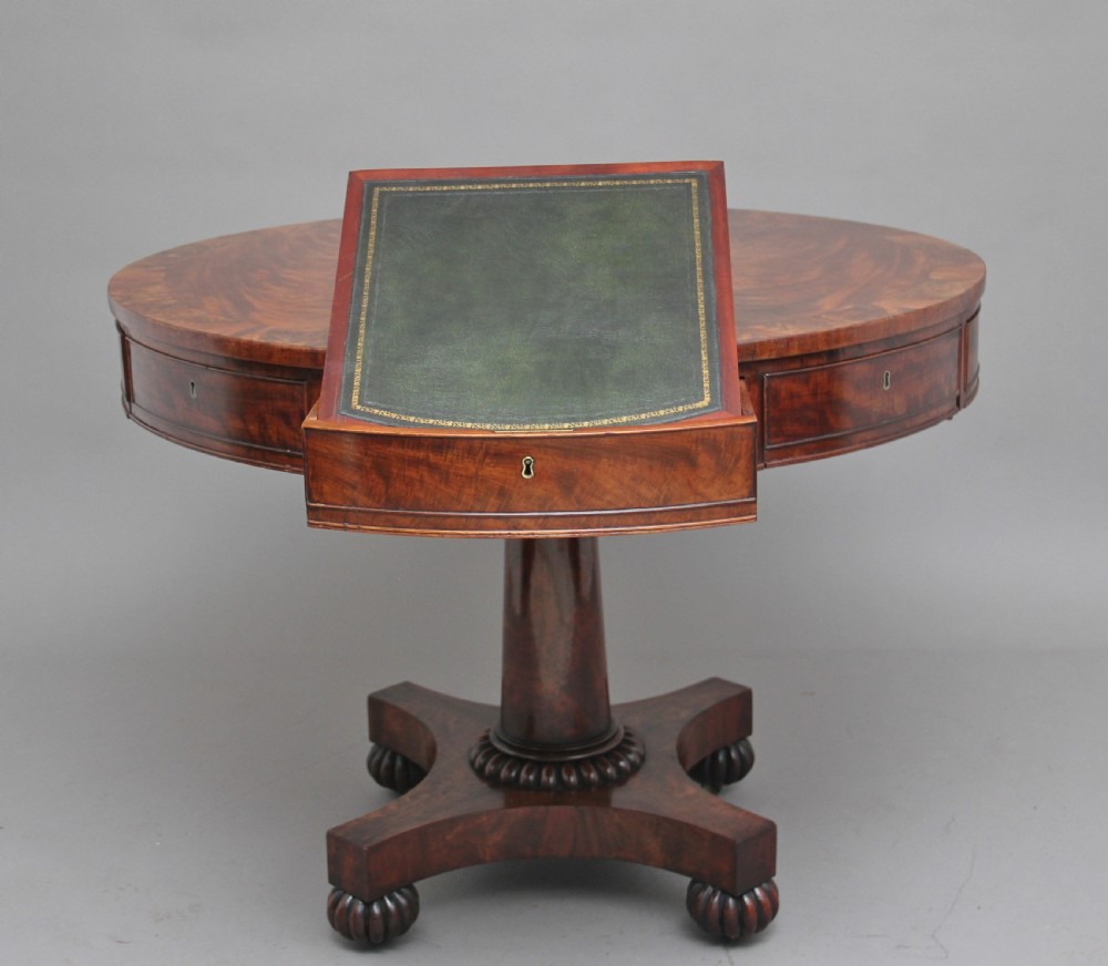 Early 19th Century mahogany drum table View III