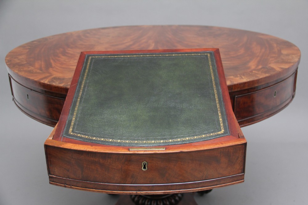 Early 19th Century mahogany drum table View IV