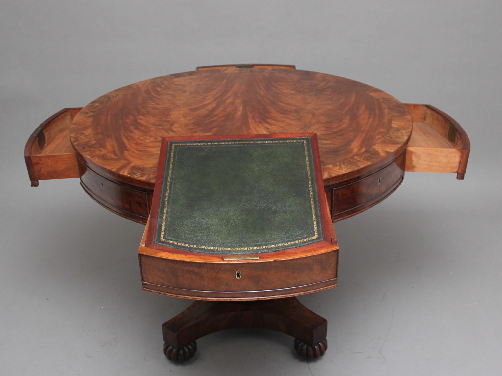 Early 19th Century mahogany drum table View V
