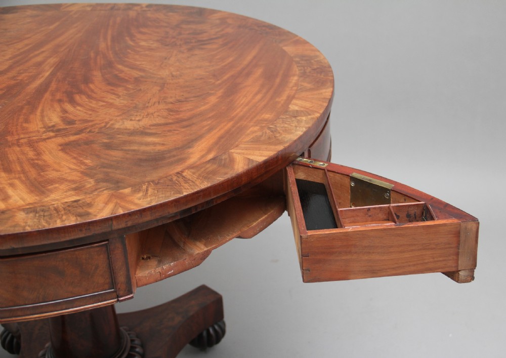 Early 19th Century mahogany drum table View VI